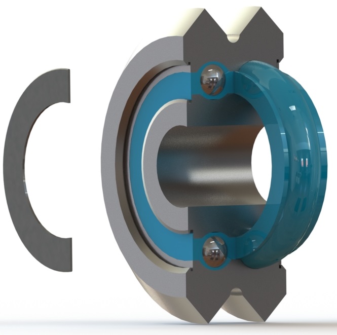 DualVee Solid Lubricant Wheel Cross Section